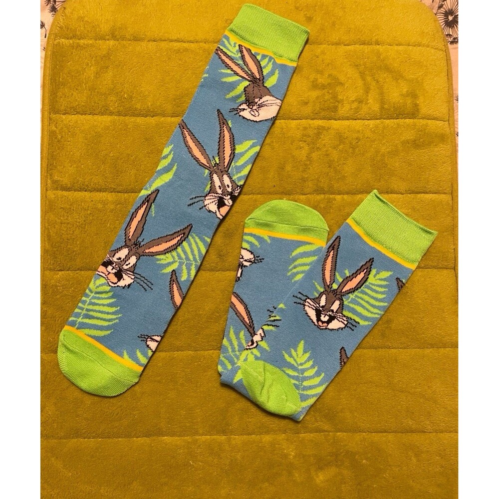 Bugs Bunny Socks Looney Tunes Womens Mens Gifts Cotton Jrs Retro Cartoons neon - Picture 2 of 3
